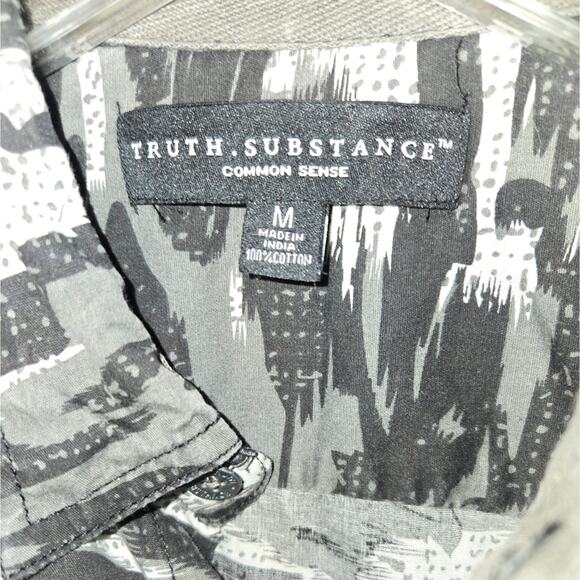 Truth Substance Black, White, and Gray Button-Down Shirt - Size Med 0028 - Picture 5 of 12